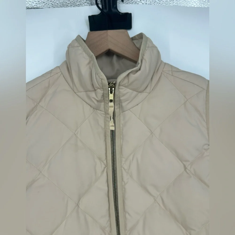 J Crew‎ Quilted Puffer Vest Down Filled Cream Off White Style 92465- Size XS